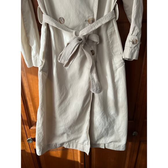 NWT Madewell Women's Belted Trench Coat in Drapey Twill Muted Stone Size XXS - Picture 4 of 16